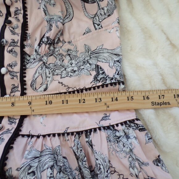 NWT Marchesa floral pink cotton midi dress 8 - Picture 8 of 13